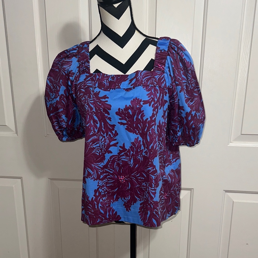 Lilly Pulitzer Blue and Purple Blouse